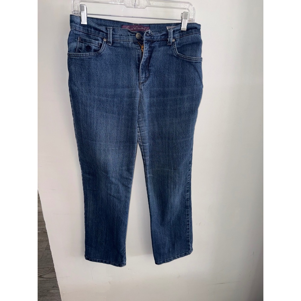 Gloria Vanderbilt Amanda High Rise Straight Leg Jeans Medium Wash 6 Short Petite